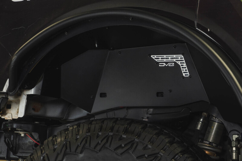 Ford Bronco Inner Fender Liners - Rear - DV8 Offroad - Aluminum - Satin Black - `21-`25